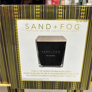 57oz⭐Sand + Fog Scented Candle SAND + FOG  Candle Wooden Lid Scent: Feu De Bois